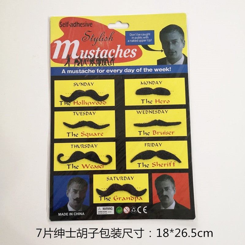 Halloween Fake Mustache & Beard Set – Costume Facial Hair for Adults, Funny Photo Booth Prop, Masquerade Party Supplies