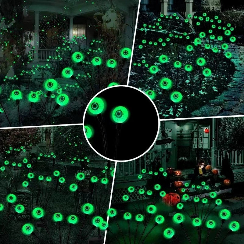 6-Head Ghost Eye Solar Ground Stake Light – Spooky Eyeball Lamp for Yard, Lawn, Pathway, Halloween Graveyard & Xmas Winter Wonderland