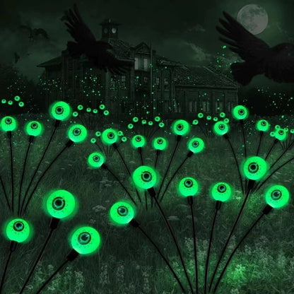 6-Head Ghost Eye Solar Ground Stake Light – Spooky Eyeball Lamp for Yard, Lawn, Pathway, Halloween Graveyard & Xmas Winter Wonderland
