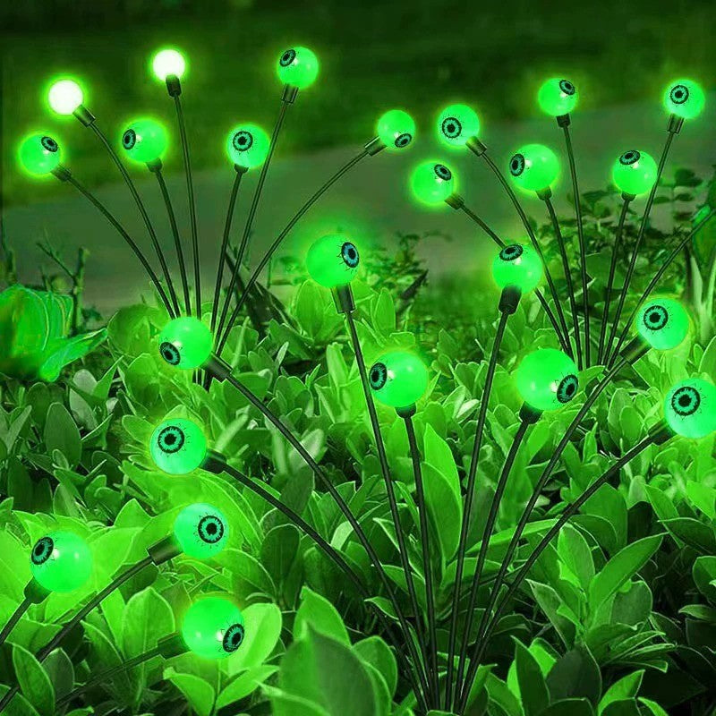6-Head Ghost Eye Solar Ground Stake Light – Spooky Eyeball Lamp for Yard, Lawn, Pathway, Halloween Graveyard & Xmas Winter Wonderland