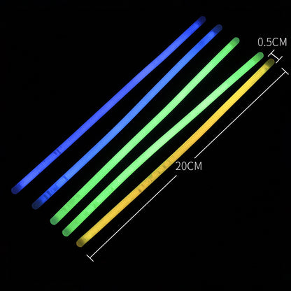 100 Pcs 8" Glow Sticks Bulk Party Pack, Neon Light Up Bracelets & Necklaces with Connectors for Concert, Halloween & Birthday