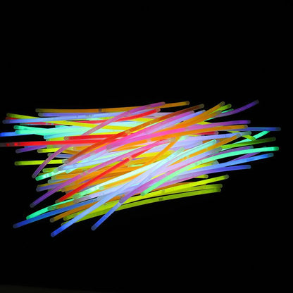 100 Pcs 8" Glow Sticks Bulk Party Pack, Neon Light Up Bracelets & Necklaces with Connectors for Concert, Halloween & Birthday