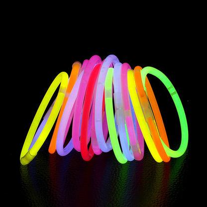 100 Pcs 8" Glow Sticks Bulk Party Pack, Neon Light Up Bracelets & Necklaces with Connectors for Concert, Halloween & Birthday