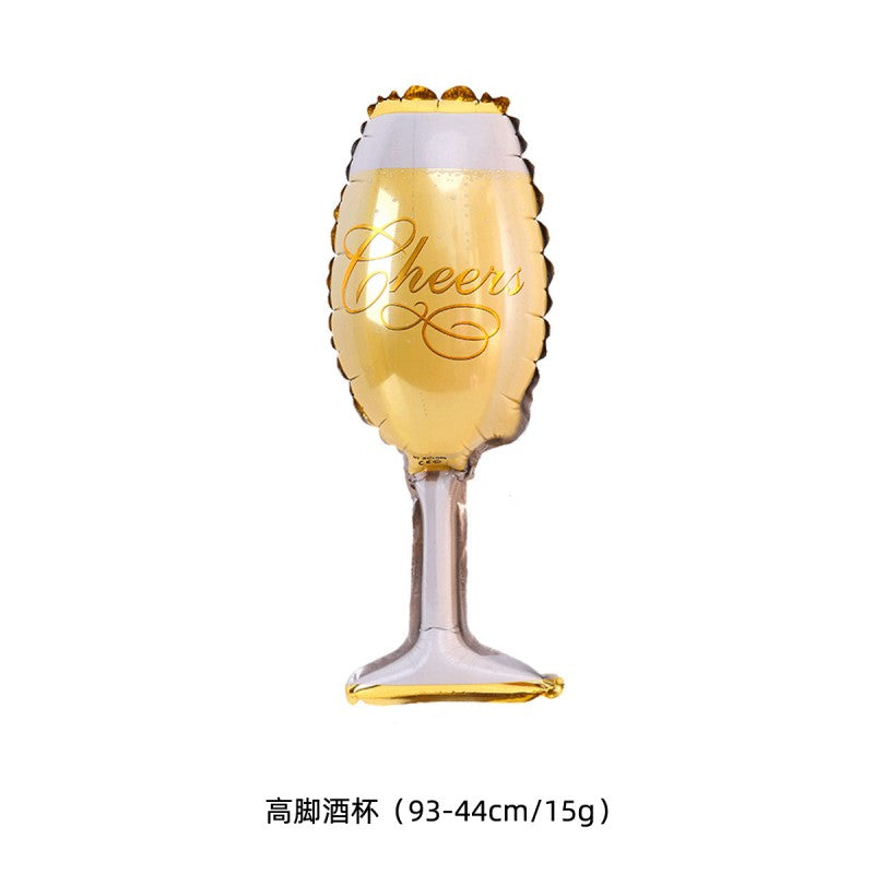 Wine Bottle & Glass Foil Balloons – Aluminium Mylar Balloons for New Year, Birthday, Bachelorette & Wine Tasting Party Decor