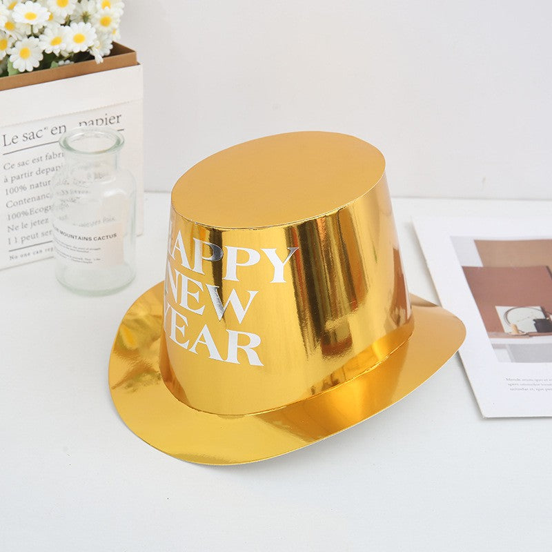 New Year‘s Eve Party Hats – Paper Lincoln Top Hat for Celebration, Festive Headwear for Birthday & Magic Party Decor