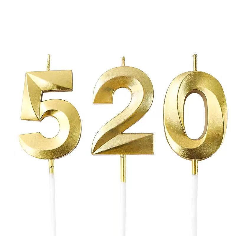 Gold Number & Letter Birthday Candles – Age Marker Candles for Cake Decor, Baking Supplies & Party Essentials