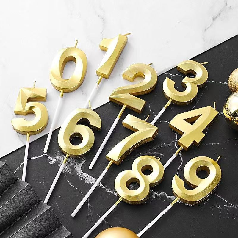 Gold Number & Letter Birthday Candles – Age Marker Candles for Cake Decor, Baking Supplies & Party Essentials