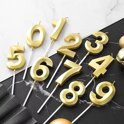 Gold Number & Letter Birthday Candles – Age Marker Candles for Cake Decor, Baking Supplies & Party Essentials