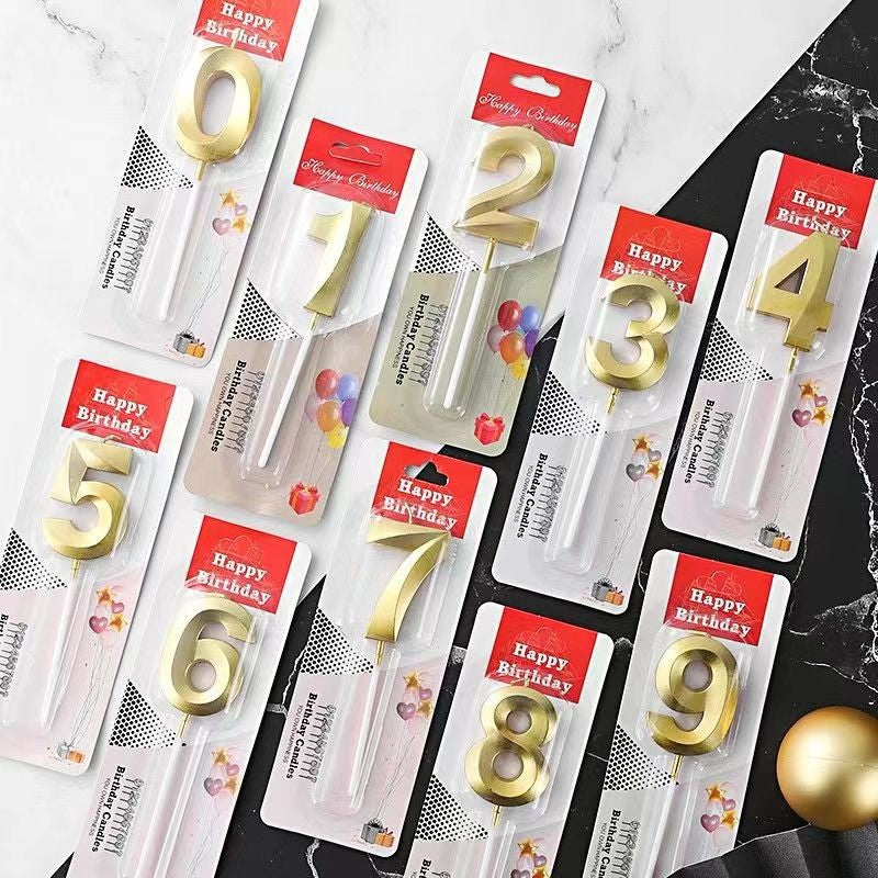 Gold Number & Letter Birthday Candles – Age Marker Candles for Cake Decor, Baking Supplies & Party Essentials