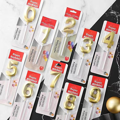Gold Number & Letter Birthday Candles – Age Marker Candles for Cake Decor, Baking Supplies & Party Essentials