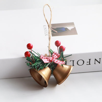 Double Trumpet Bell Ornament – Metal Jingle Bell for Christmas Tree, Window Display & DIY Craft Hanging Decor (White/Red/Green/Gold)