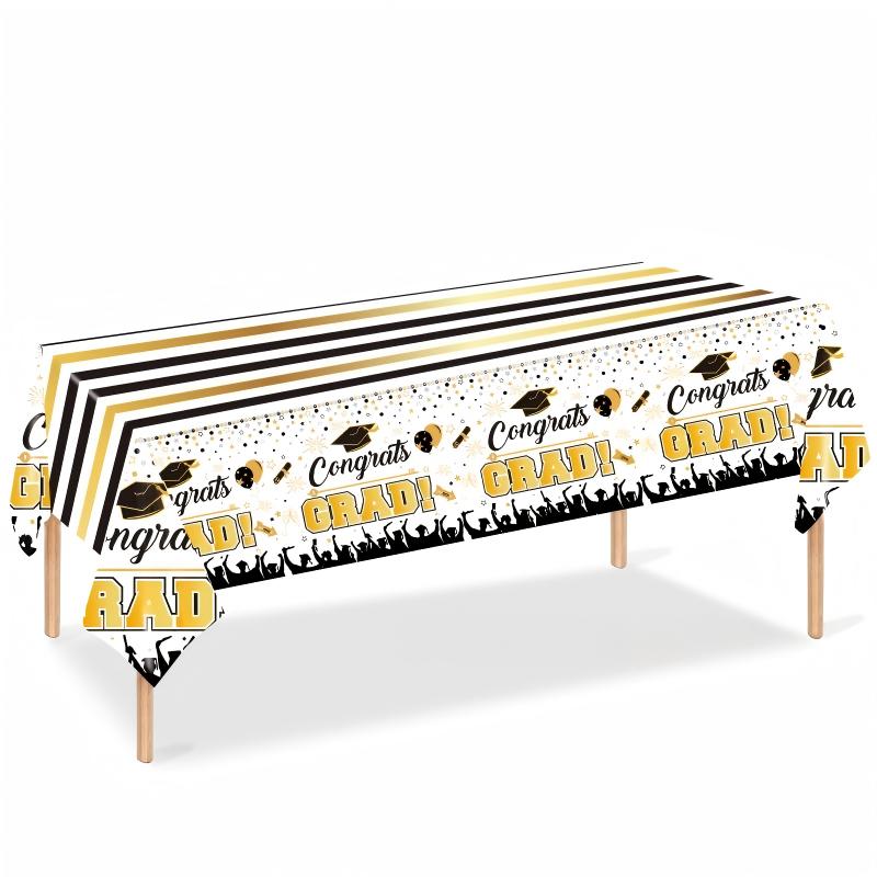 Gold Graduation Party Tableware Set | Disposable Plates, Cups, Napkins & Cutlery | 2026