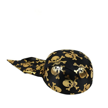 Pirate Captain Hat & Zorro Hat – Halloween Costume Accessory for Adults & Kids (Black Round / Silver/Gold Skull & Pumpkin / Lace Captain / Adult & Kid Sizes)