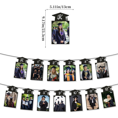 Graduation Photo Banner | Grades 1-12 & Class of 2026 | Hanging Cardboard Frame Garland