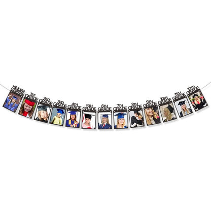 Graduation Photo Banner | Grades 1-12 & Class of 2026 | Hanging Cardboard Frame Garland