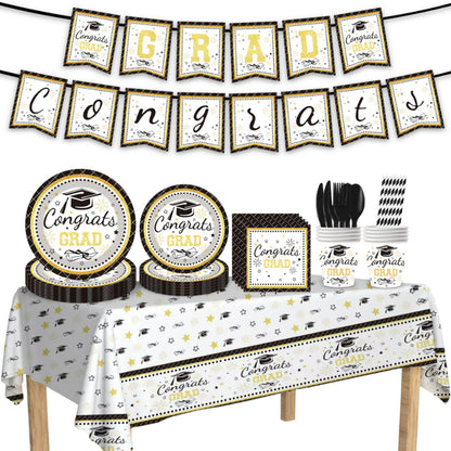 Graduation party tableware complete banquet dining set assembled table view