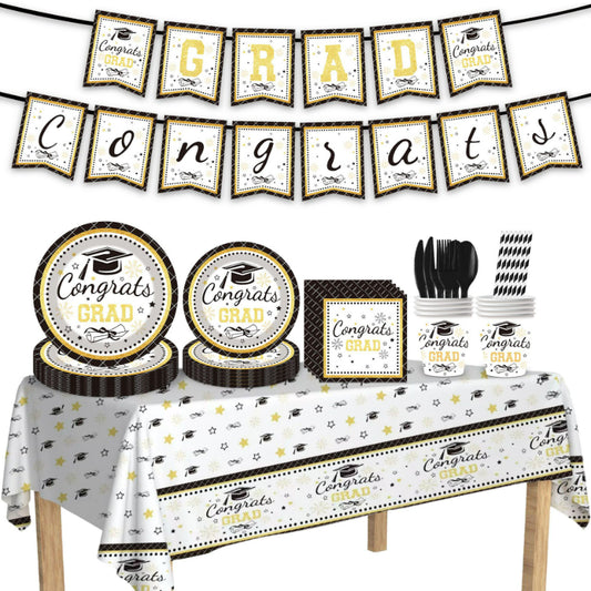 Graduation party tableware complete banquet dining set assembled table view