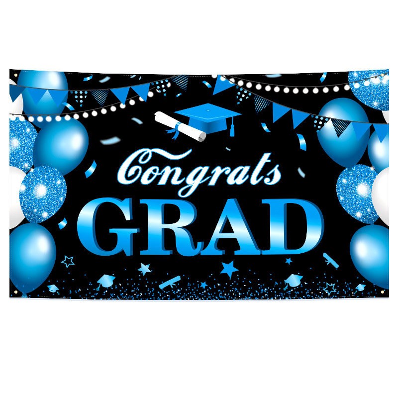2026 Graduation Banner Backdrop | Customizable Polyester Fabric Banner for Party Decoration