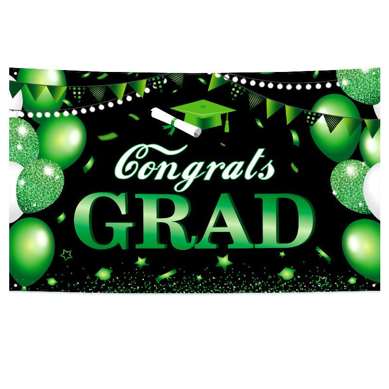 2026 Graduation Banner Backdrop | Customizable Polyester Fabric Banner for Party Decoration