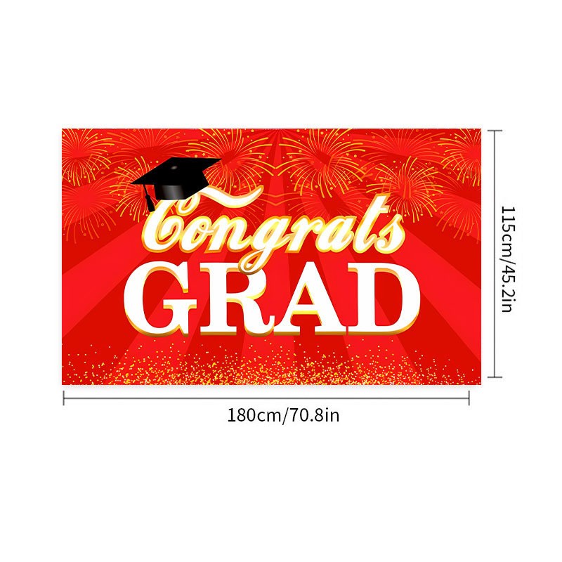 2026 Graduation Banner Backdrop | Customizable Polyester Fabric Banner for Party Decoration