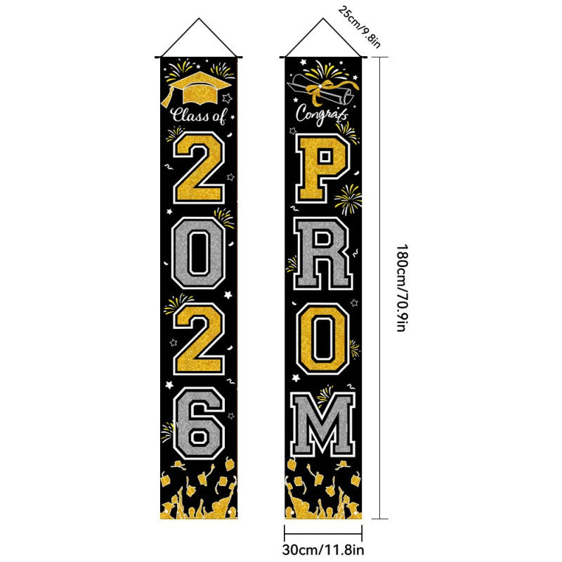 Graduation Couplet Banner Set | 2026 Doorway Decoration & Photo Backdrop