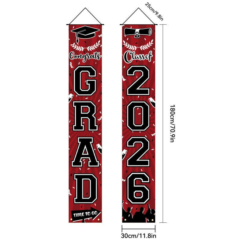Graduation Couplet Banner Set | 2026 Doorway Decoration & Photo Backdrop