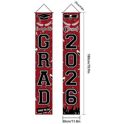 Graduation Couplet Banner Set | 2026 Doorway Decoration & Photo Backdrop