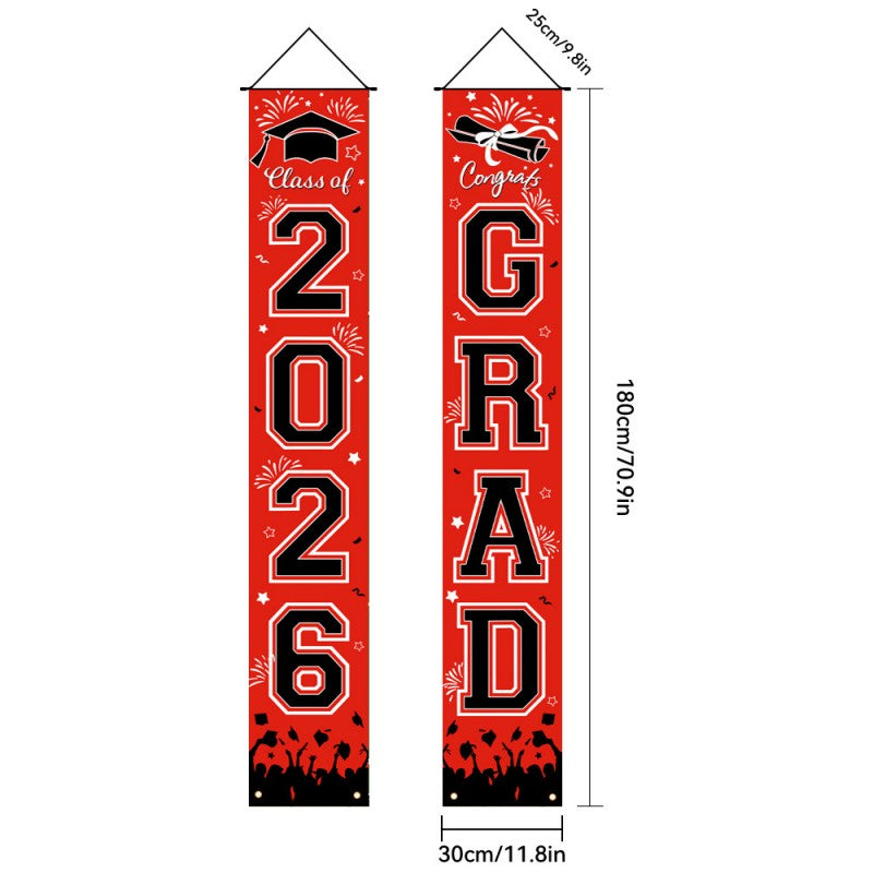Graduation Couplet Banner Set | 2026 Doorway Decoration & Photo Backdrop