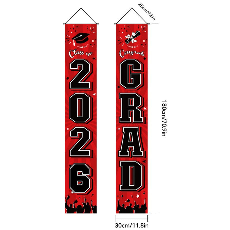 Graduation Couplet Banner Set | 2026 Doorway Decoration & Photo Backdrop