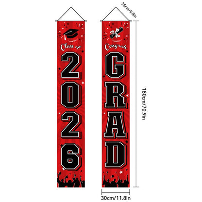 Graduation Couplet Banner Set | 2026 Doorway Decoration & Photo Backdrop