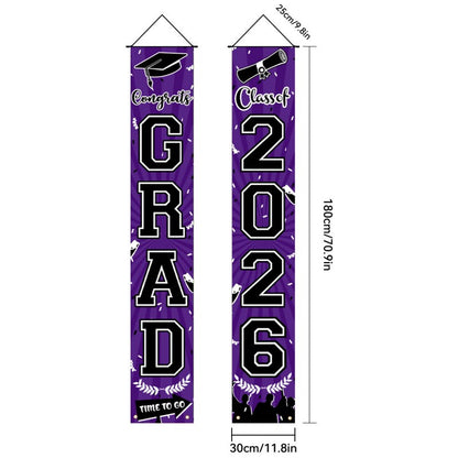 Graduation Couplet Banner Set | 2026 Doorway Decoration & Photo Backdrop