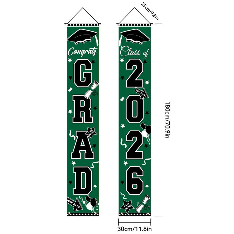 Graduation Couplet Banner Set | 2026 Doorway Decoration & Photo Backdrop