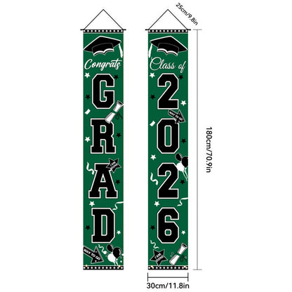 Graduation Couplet Banner Set | 2026 Doorway Decoration & Photo Backdrop