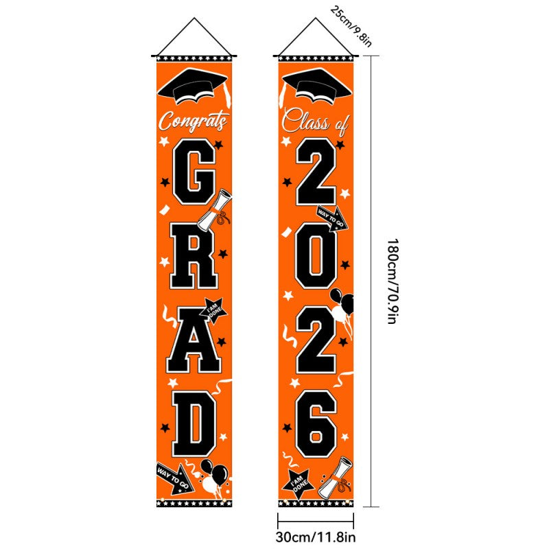 Graduation Couplet Banner Set | 2026 Doorway Decoration & Photo Backdrop