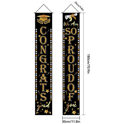 Graduation Couplet Banner Set | 2026 Doorway Decoration & Photo Backdrop