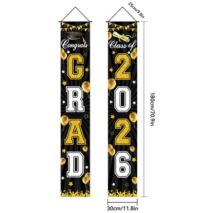 Graduation Couplet Banner Set | 2026 Doorway Decoration & Photo Backdrop