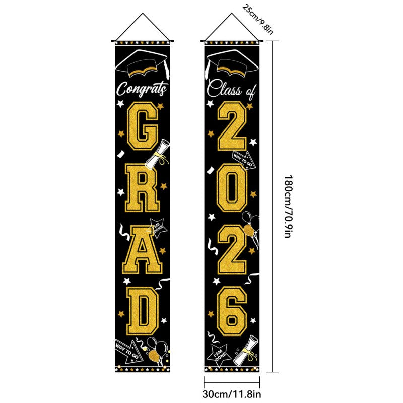 Graduation Couplet Banner Set | 2026 Doorway Decoration & Photo Backdrop