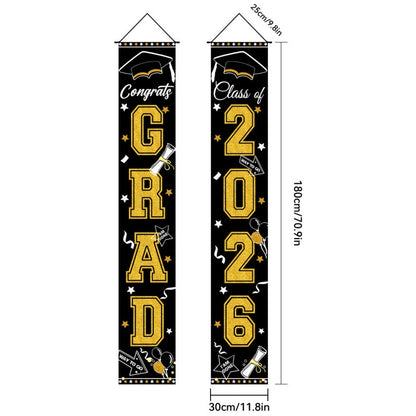 Graduation Couplet Banner Set | 2026 Doorway Decoration & Photo Backdrop