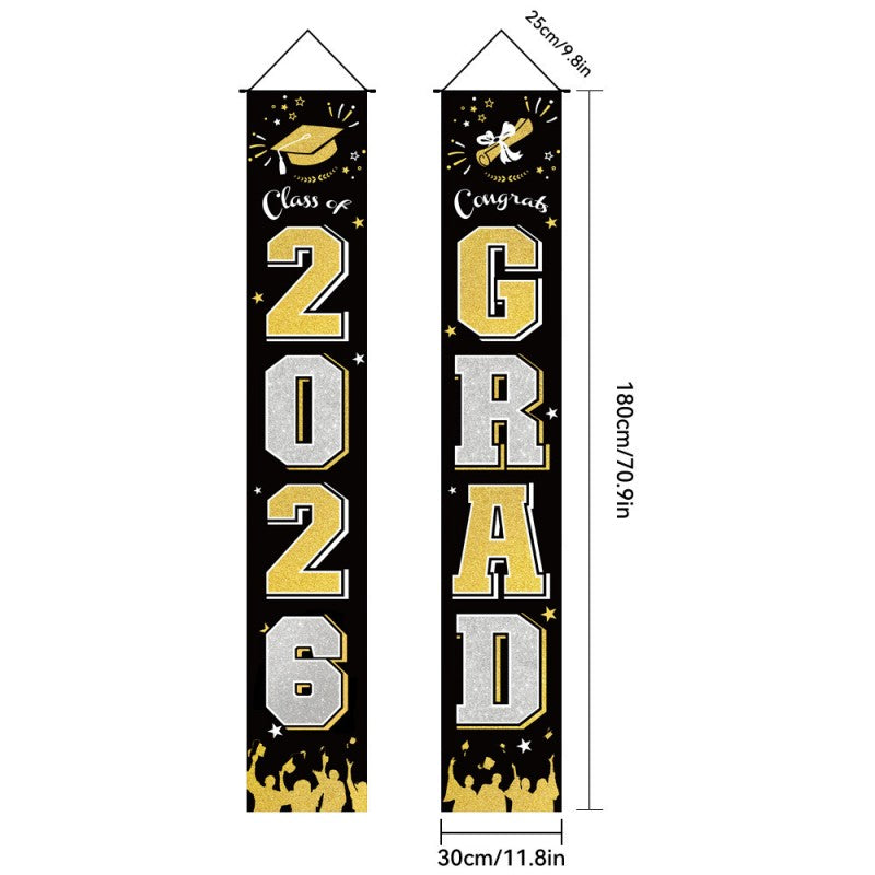 Graduation Couplet Banner Set | 2026 Doorway Decoration & Photo Backdrop