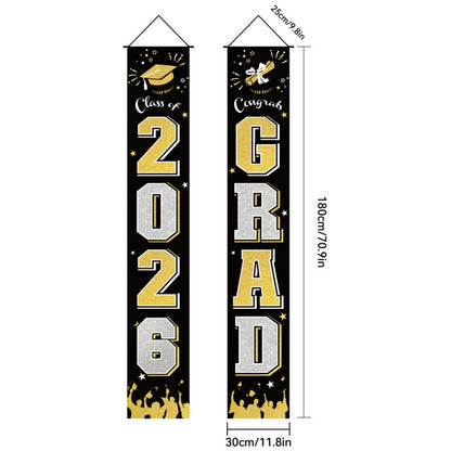Graduation Couplet Banner Set | 2026 Doorway Decoration & Photo Backdrop