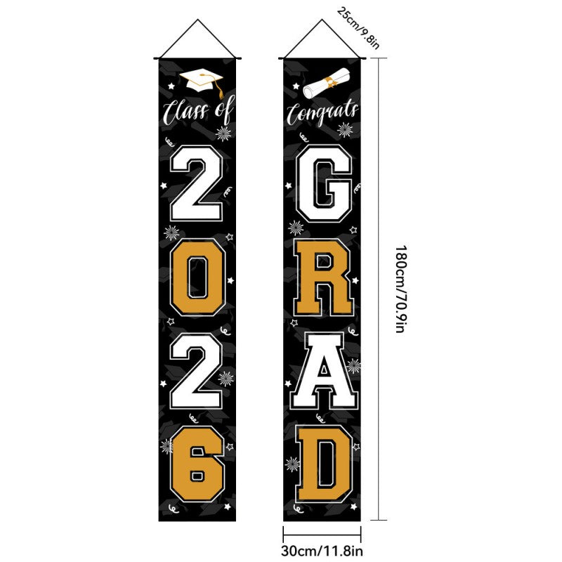 Graduation Couplet Banner Set | 2026 Doorway Decoration & Photo Backdrop