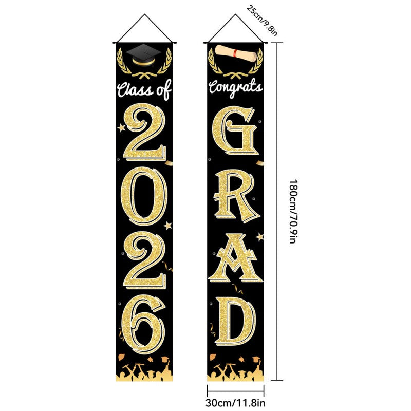Graduation Couplet Banner Set | 2026 Doorway Decoration & Photo Backdrop