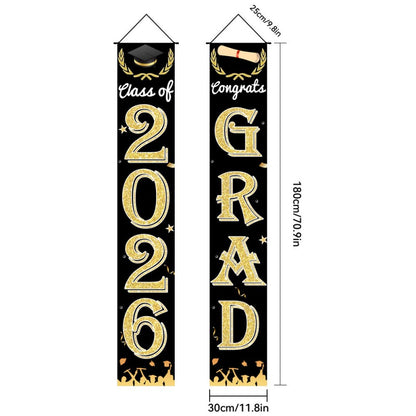 Graduation Couplet Banner Set | 2026 Doorway Decoration & Photo Backdrop
