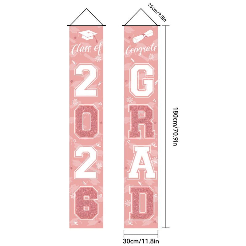 Graduation Couplet Banner Set | 2026 Doorway Decoration & Photo Backdrop