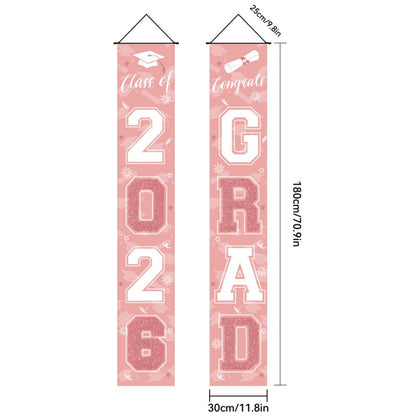 Graduation Couplet Banner Set | 2026 Doorway Decoration & Photo Backdrop