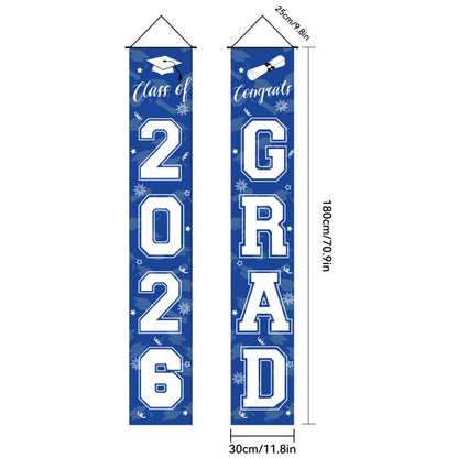 Graduation Couplet Banner Set | 2026 Doorway Decoration & Photo Backdrop