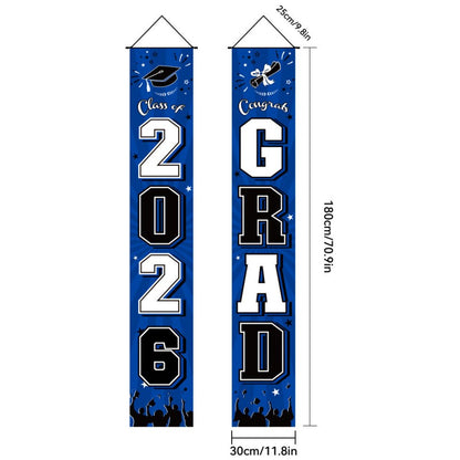 Graduation Couplet Banner Set | 2026 Doorway Decoration & Photo Backdrop