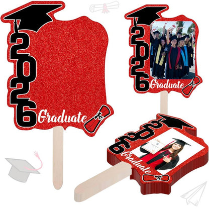 Graduation Handheld Signs & Photo Props | 12pcs per Set | Fan Shape Party Decor