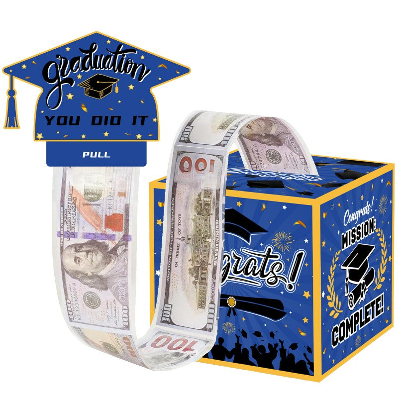 Graduation Money Pull Box | Surprise Gift Box Cash Dispenser | 2026 Party Decoration
