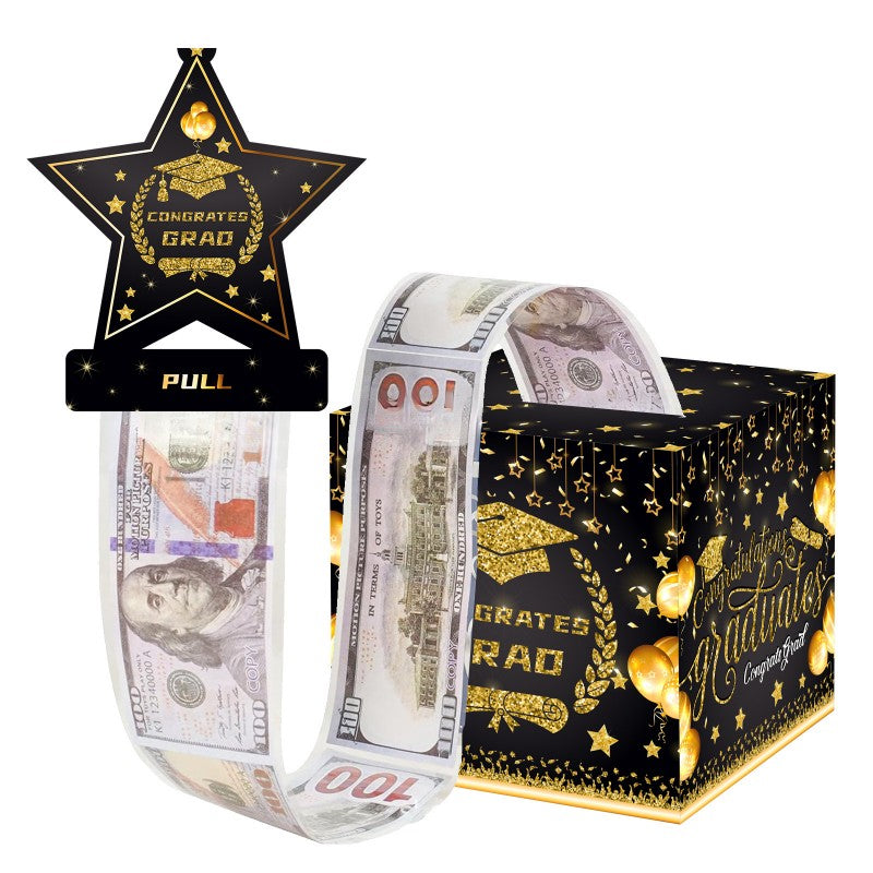 Graduation Money Pull Box | Surprise Gift Box Cash Dispenser | 2026 Party Decoration